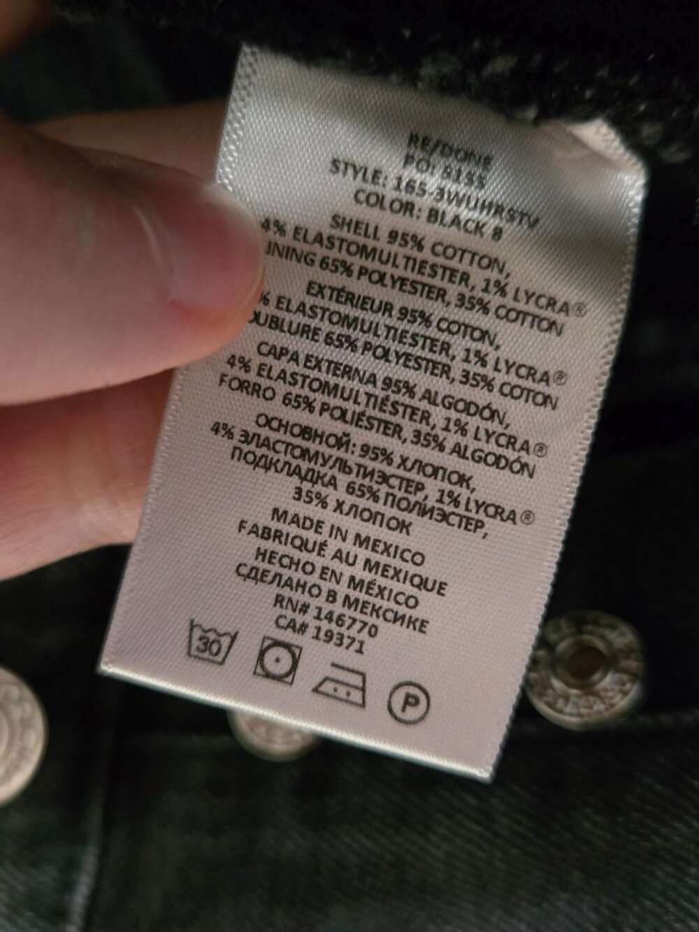 70s Ultra High Rise Stovepipe Re/Done Jeans - Black 24 - Picture 6 of 8